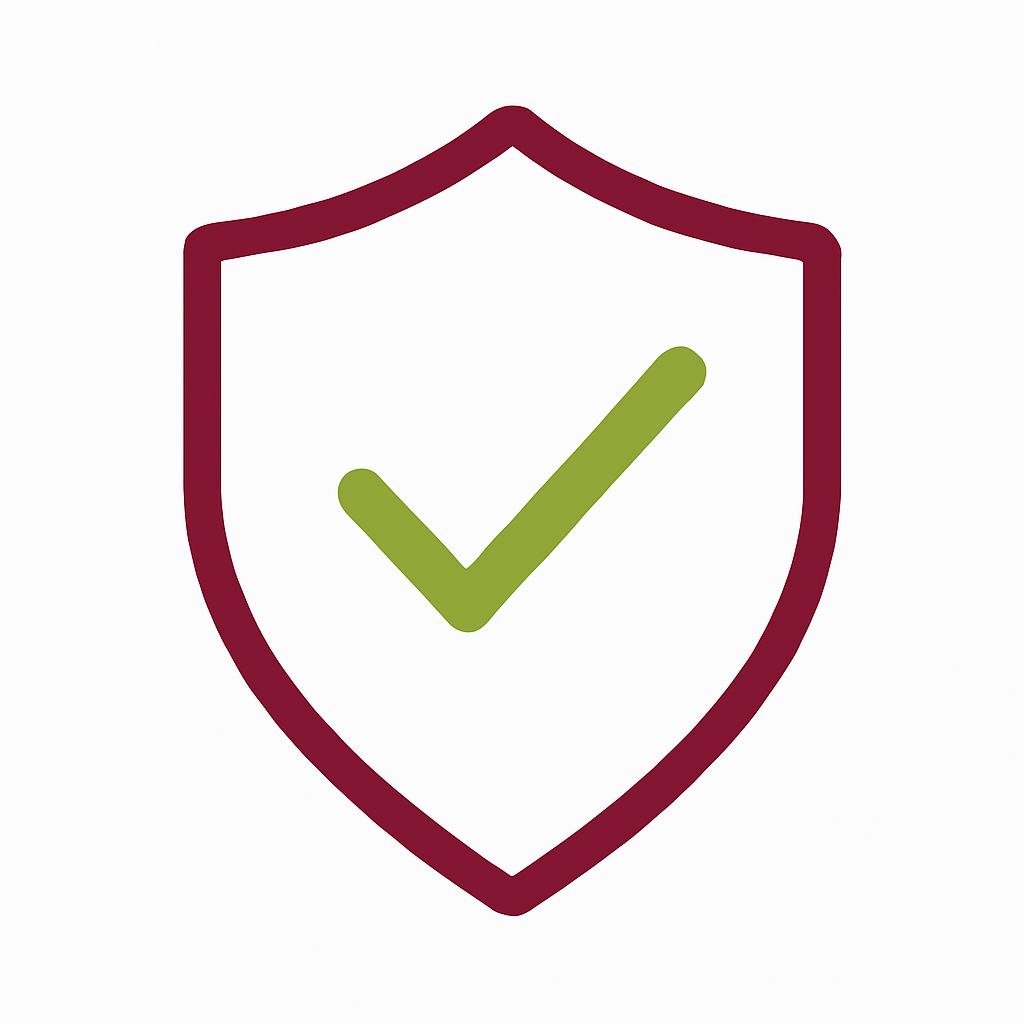 About Us 1 Integrity icon – shield with checkmark in FWP brand colors